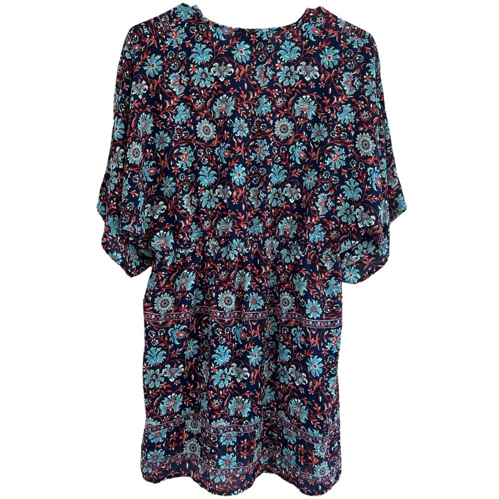 Renee C. Blue and Red Floral Dress|Size L - Picture 2 of 4